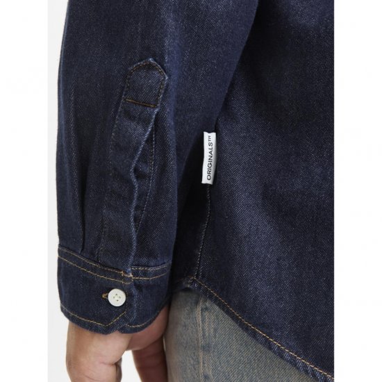 Jack & Jones Norrebro Denim Long Sleeve Shirt Dark Blue Denim - Chemises - Chemises Grandes Tailles Hommes