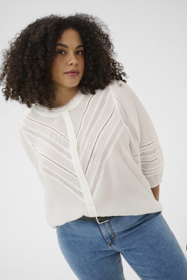 Kaffe Curve Liwa Shirt Chalk - Chemisiers - 