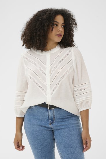 Kaffe Curve Liwa Shirt Chalk - Chemisiers - 