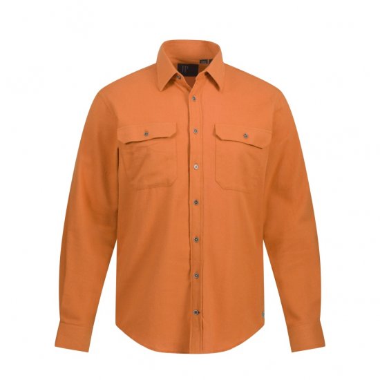 JP1880 Shirt Flannel Long Sleeve Orange TALL - VÊTEMENTS HOMME MT-6XLT - Vêtements Tall Homme