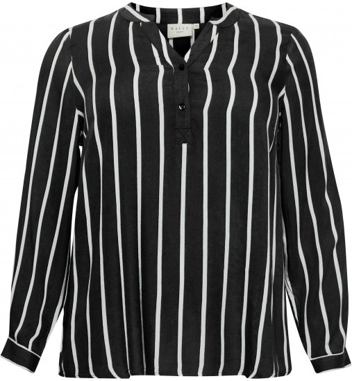 Kaffe Curve Sida Blouse Noir/Craie Rayée - Blouses et tuniques - 