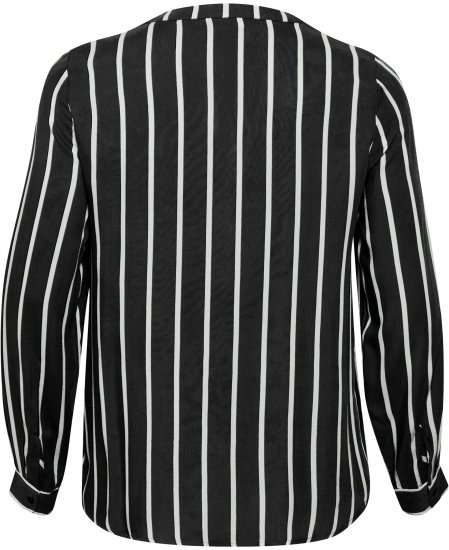 Kaffe Curve Sida Blouse Noir/Craie Rayée - Blouses et tuniques - 