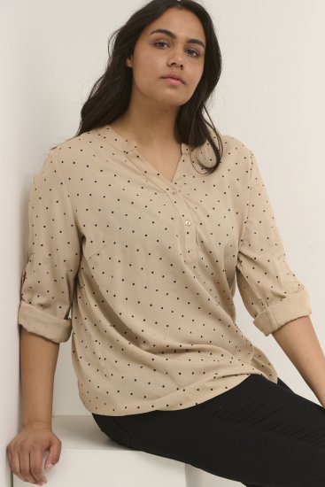 Kaffe Curve Joy Blouse Nomad/Noir À Pois - Blouses et tuniques - 