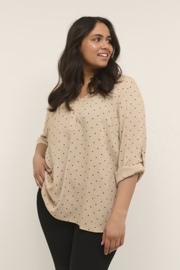 Kaffe Curve Joy Blouse Nomad/Noir À Pois - Blouses et tuniques - 