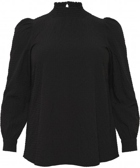 Kaffe Curve Ditta Smock Blouse Noir Profond - Blouses et tuniques - 