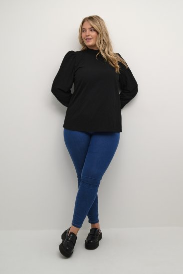 Kaffe Curve Ditta Smock Blouse Noir Profond - Blouses et tuniques - 