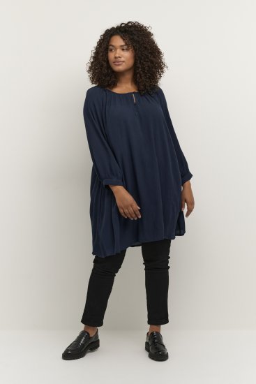 Kaffe Curve Ami Manches 3/4 Tunique Bleu marine minuit - T-shirts - 