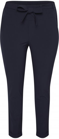 Kaffe Curve Jia Pantalon ceinturé Bleu marine minuit - Jeans & Pantalons Femme Grandes Tailles – Plus Size - 