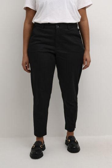 Kaffe Curve Leana Pantalon Chino 7/8 Noir Profond - Jeans & Pantalons Femme Grandes Tailles – Plus Size - 