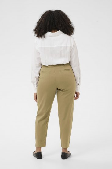 Kaffe Curve Leana Pantalon Chino 7/8 Chêne Pétrifié - Jeans & Pantalons Femme Grandes Tailles – Plus Size - 