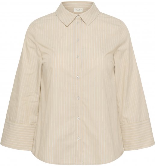 Kaffe Curve Josa Shirt Feather Grey Stripe - Chemisiers - 