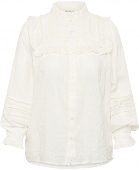 Kaffe Curve Jessa Shirt Long Sleeve White - Chemisiers - 