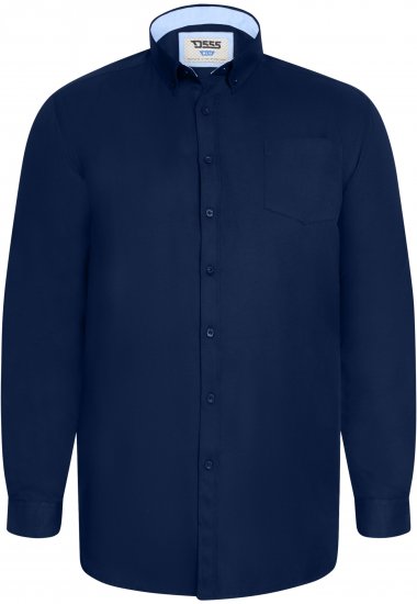 D555 Richard Chemise Oxford Manches Longues TALL Bleu Marine - TALL chemises - 