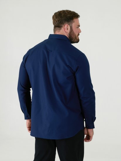 D555 Richard Chemise Oxford Manches Longues TALL Bleu Marine - TALL chemises - 