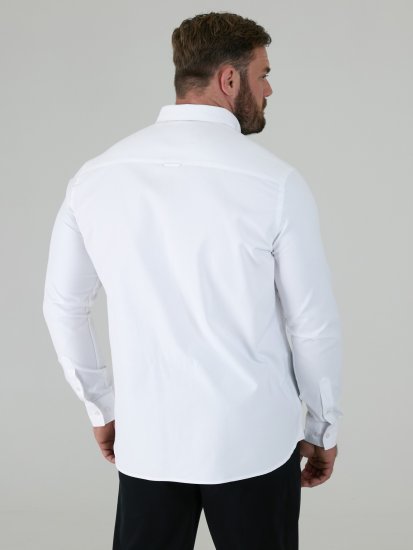 D555 Richard Chemise Oxford Manches Longues TALL Blanche - TALL chemises - 