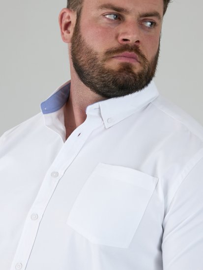 D555 Richard Chemise Oxford Manches Longues TALL Blanche - TALL chemises - 