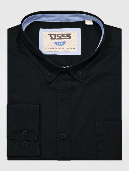 D555 Richard Chemise Oxford Manches Longues TALL Noire - TALL chemises - 