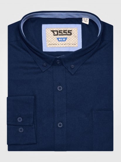 D555 Richard Chemise Oxford Manches Longues TALL Bleu Marine - TALL chemises - 