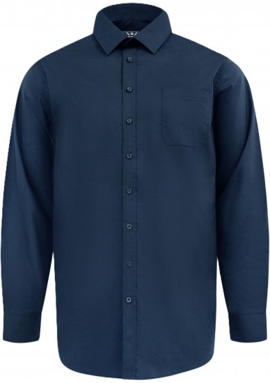 D555 Oliver Chemise Stretch Manches Longues Anti-Taches Sans Repassage Bleu Marine - Chemises - Chemises Grandes Tailles Hommes