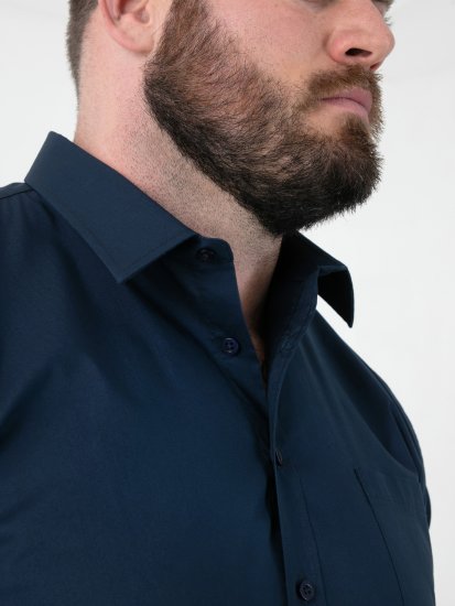 D555 Oliver Chemise Stretch Manches Longues Anti-Taches Sans Repassage Bleu Marine - Chemises - Chemises Grandes Tailles Hommes