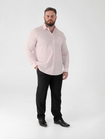 D555 Oliver Chemise Stretch Manches Longues Anti-Taches Sans Repassage Rose - Chemises - Chemises Grandes Tailles Hommes