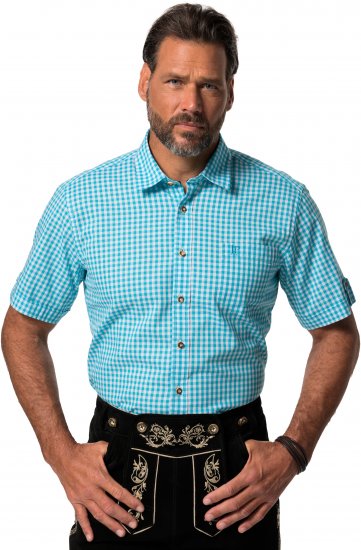 JP1880 Shirt Traditional Short Sleeve Turquoise - Chemises - Chemises Grandes Tailles Hommes