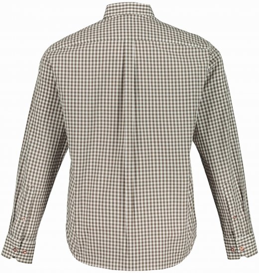 JP1880 Long Sleeve Check Print Traditional Shirt Brown - Chemises - Chemises Grandes Tailles Hommes