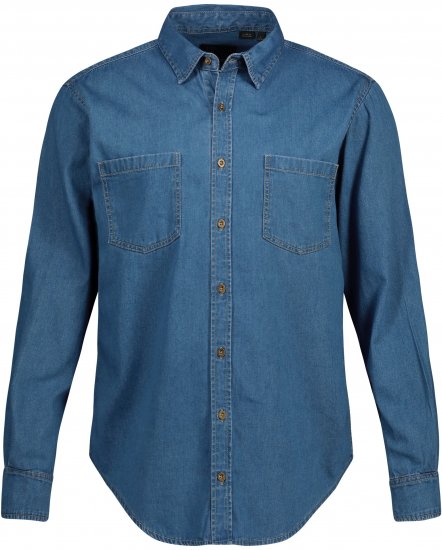 JP1880 Shirt Denim Long Sleeve Blue TALL - VÊTEMENTS HOMME MT-6XLT - Vêtements Tall Homme