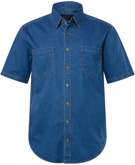 JP1880 Shirt Denim Short Sleeve Blue TALL - VÊTEMENTS HOMME MT-6XLT - Vêtements Tall Homme