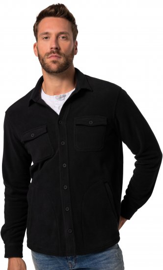 JP1880 Overshirt Fleece Long Sleeve Black TALL - VÊTEMENTS HOMME MT-6XLT - Vêtements Tall Homme