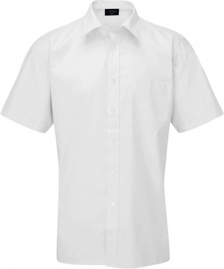 Espionage SH147 Short Sleeve Plain Collar Shirt White - Chemises manche courte - Chemises Homme Manche Courte Grande Taille