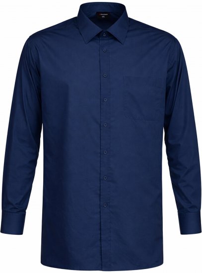 Espionage SH151 Plain Collar Long Sleeve Shirt Navy - Chemises - Chemises Grandes Tailles Hommes