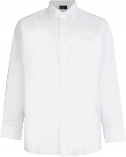 Espionage SH151 Long Sleeve Plain Collar Shirt White - Chemises - Chemises Grandes Tailles Hommes