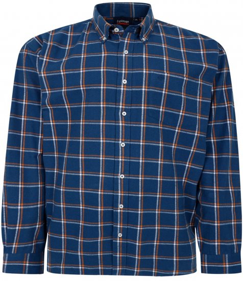 Espionage SH421 Long Sleeve Checked Shirt Blue/Orange - Chemises à manches longues - 
