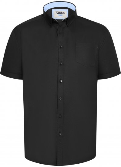 D555 James Chemise Oxford Manches Courtes TALL Noire - TALL chemises - 