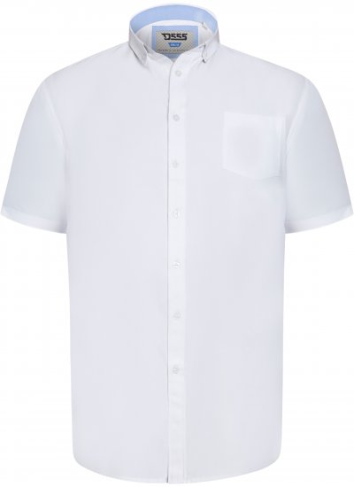 D555 James Chemise Oxford Manches Courtes TALL Blanche - TALL chemises - 