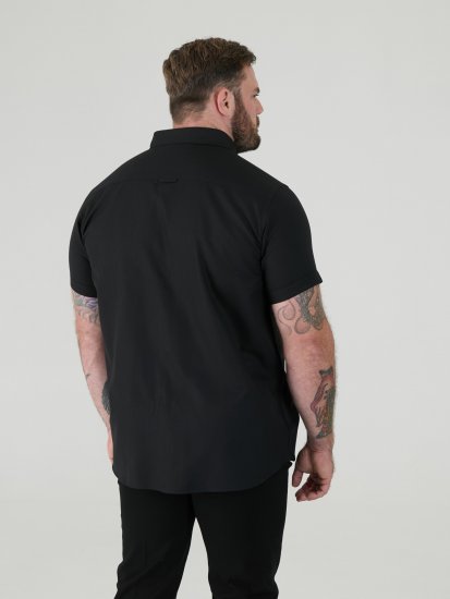 D555 James Chemise Oxford Manches Courtes TALL Noire - TALL chemises - 