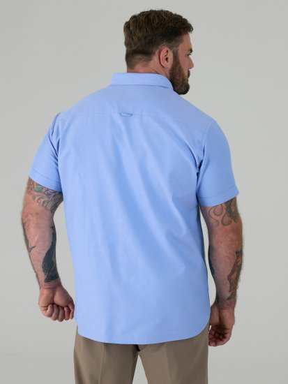 D555 James Chemise Oxford Manches Courtes TALL Bleu Ciel - TALL chemises - 