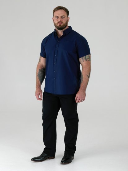D555 James Chemise Oxford Manches Courtes TALL Bleu Marine - TALL chemises - 