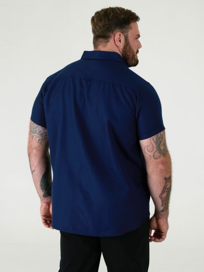 D555 James Chemise Oxford Manches Courtes TALL Bleu Marine - TALL chemises - 