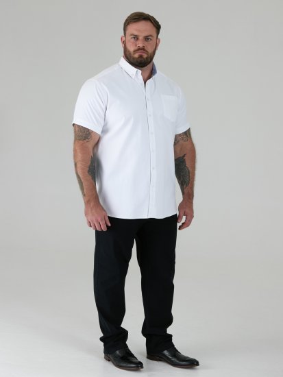 D555 James Chemise Oxford Manches Courtes TALL Blanche - TALL chemises - 