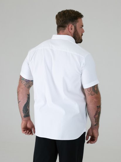 D555 James Chemise Oxford Manches Courtes TALL Blanche - TALL chemises - 