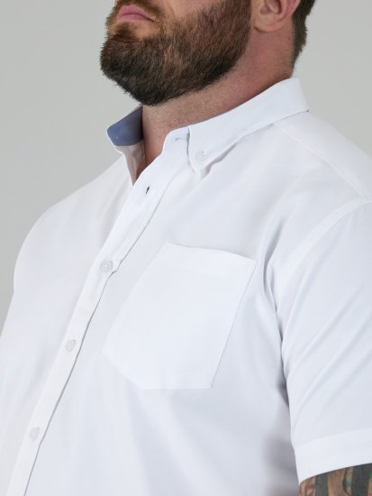 D555 James Chemise Oxford Manches Courtes TALL Blanche - TALL chemises - 