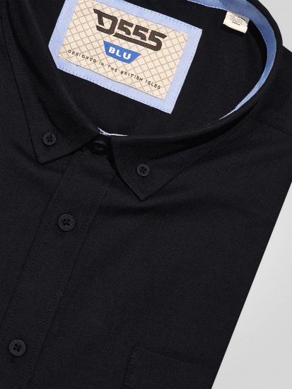 D555 James Chemise Oxford Manches Courtes TALL Noire - TALL chemises - 