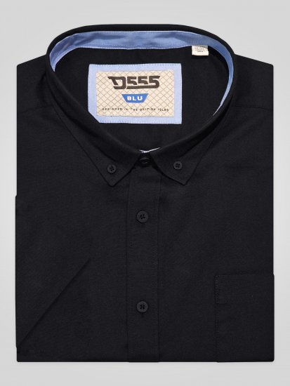 D555 James Chemise Oxford Manches Courtes TALL Noire - TALL chemises - 