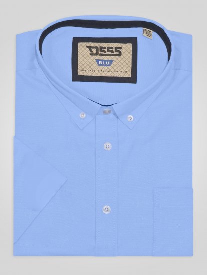 D555 James Chemise Oxford Manches Courtes TALL Bleu Ciel - TALL chemises - 