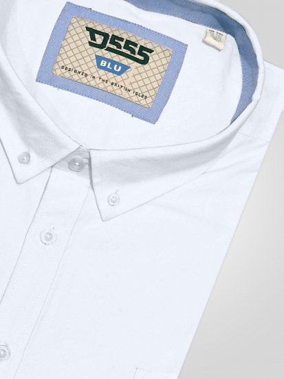 D555 James Chemise Oxford Manches Courtes TALL Blanche - TALL chemises - 