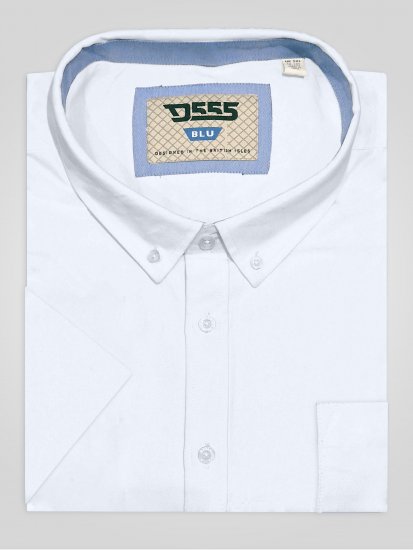 D555 James Chemise Oxford Manches Courtes TALL Blanche - TALL chemises - 