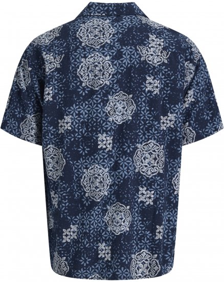 Jack & Jones Alfredo Shirt Short Sleeve Blue - Chemises manche courte - Chemises Homme Manche Courte Grande Taille