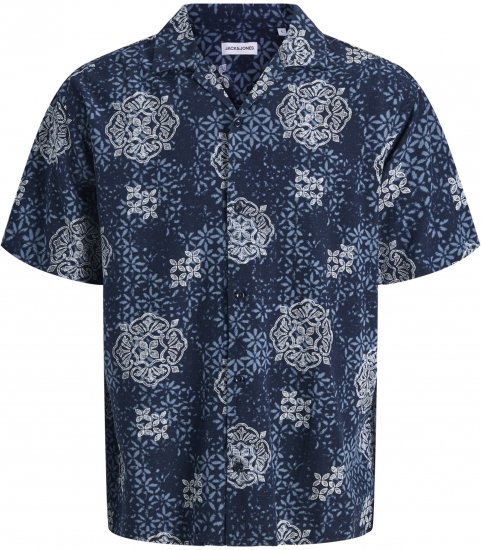 Jack & Jones Alfredo Shirt Short Sleeve Blue - Chemises manche courte - Chemises Homme Manche Courte Grande Taille